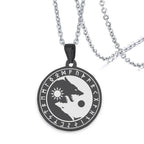 Yin Yang Wolf Sun Moon Pendant — Stainless Steel