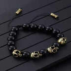Vintage Gothic Skull Bracelet for Men — Motorcycle Adjustable