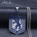 The Lion of Judah Emblem of Jerusalem Necklace Women Men Silver Color Stainless Steel Hebrew Judaism Necklaces Jewelry