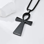 Vintage Egyptian Key of Life Ankh Cross Pendant Horus Patronus Necklace Men's Fashion Pharaoh Amulet Jewelry