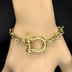 Anchor Steel Pendant Geometric Horseshoe Buckle