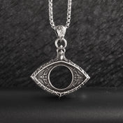 Vintage Hollow Devil's Eye Pendant Necklace Men Women Punk Hip Hop Cycling Jewelry Gift