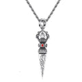 Retro Subduing Demon Pestle Pendant Necklace Male Jewelry Tide Amulet Silver Chain Necklace For Men Personality