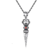Retro Subduing Demon Pestle Pendant Necklace Male Jewelry Tide Amulet Silver Chain Necklace For Men Personality Accessories