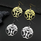 Star Tree Of Life Silver Earrings Witch Triple