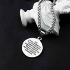 Stainless Steel Serenity Prayer Cross Pendant Religious Necklace Praying Hands Coin Medal For Him