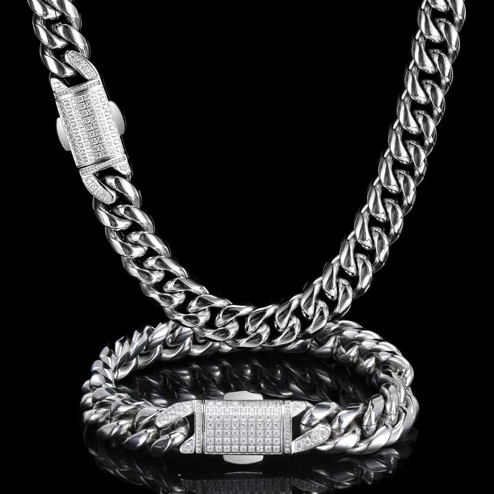 Stainless Steel Cuban Chain Necklace Miami 12MM