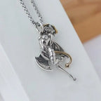 Gothic Succubus Pendant Necklace — Silver