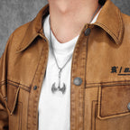 Double-Edged Axe Pendant Necklace — Stainless Steel