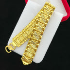 Luxury 9999 24K real gold jewelry men's hand-row bracelet board hand jewelry fashion trend