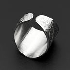 Judaism Israel Hexagram Jewish Magen David Wide Band Open Ring for Women Men Stainless Steel Star of David Finger Ring