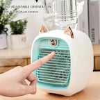TINSOL USB Mini Air Conditioning Fan, Humidifier Desktop Fan Spray Electric, 1200mAh, Three Gear Air Conditioning