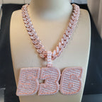 Personalized Solid Back Name Necklace Chain Custom Iced Out Number&Letter Pendant Birthday Gift Icy Baguettecz Hip Hop Jewelry