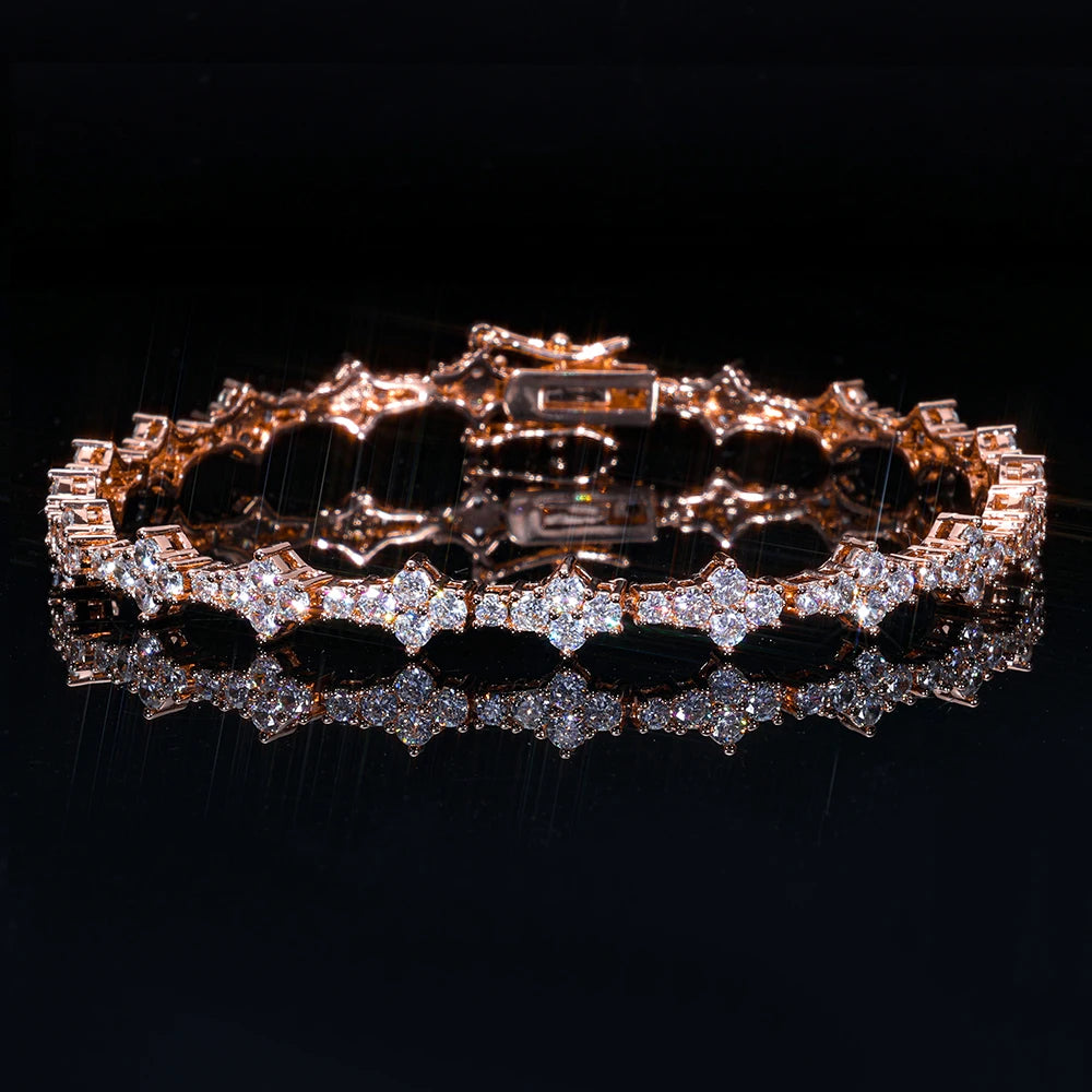 Rose Gold Tennis Bracelet Iced Out CZ 6MM