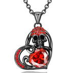 Iced Out Skull Black Pendant Necklace