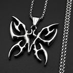 Fire Totem Butterfly Silver Chain Necklace