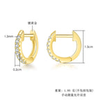 Iced Out Hoop Earrings Stainless Steel CZ