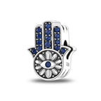 Devil's Eye Cross Charm Pendant — Silver