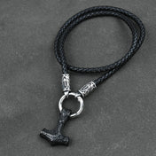 Viking Nordic Rune Thor Hammer Pendant — Two-Tone Stainless Steel