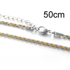 50cm New Fashion Stainless Steel Chain 1.2-3mm Silver Color Rose Gold Necklace Jewelry Vacuum Plating Accessories Chokers Collar