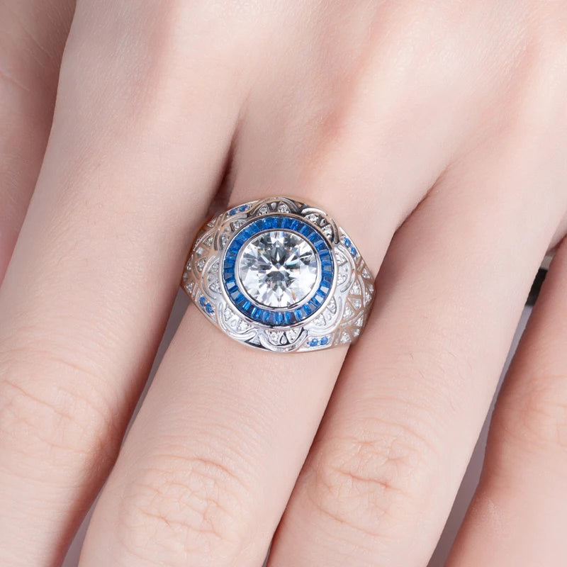 Iced Out Diamond Ring — 925 Silver