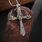 New Gold Color Crucifix Image Men\\'s Pendant Christ Miami Cuban Religious Necklace for Daily Wear Fashion Jewelry Accessories