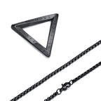 Vnox Norse Viking Pendant Necklaces, Men Twisted Stainless Steel Mobius Triangle Charm, Vegvisir Nordic Valknut