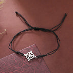 Lemegeton Charm Witch Celtic Knot Double Layer Bracelets Women Wicca Amulet Adjustable Chains Bracelet Stainless Steel
