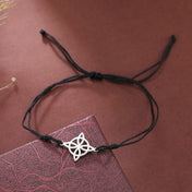 Lemegeton Charm Witch Celtic Knot Double Layer Bracelets Women Wicca Amulet Adjustable Chains Bracelet Stainless Steel