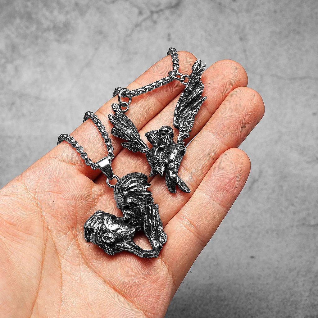Angel Kiss Pendant Necklace — Stainless Steel