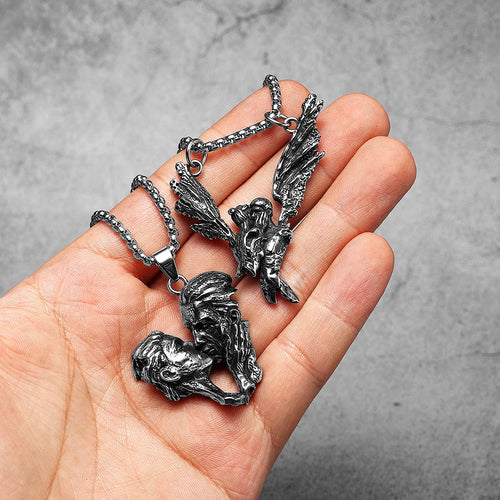Angel Kiss Pendant Necklace — Stainless Steel