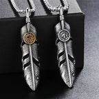 Vintage Stainless goro feather Necklace Men Women Punk Hip Hop Biker goro Pendant Chain Fashion Jewelry Gift