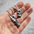 Skull Bottle Opener Pendant Necklace — Stainless