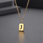 Letter Pendant Square Chain — Gold