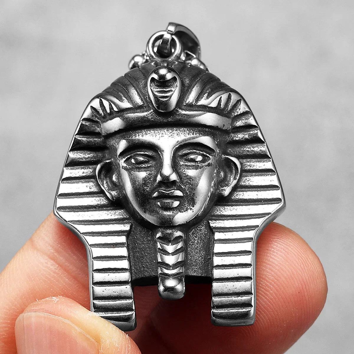 Egyptian Pharaoh Stainless Steel Pendant Necklace