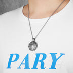 Mandala Flower Pendant — Stainless Steel