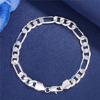 Geometric Chain Bracelet & Necklace Set 8mm — Silver and Gold