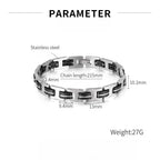 Chunky Men Bracelet,Thick Stainless Steel Strap Chain Link Wristband,Punk Male Jewelry Gift