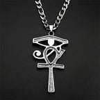 Eye of Horus Ankh Cross Pendant — Stainless Steel