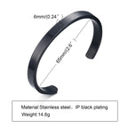 Minimal Thin Cuff Bangle Bracelet — Stainless Steel