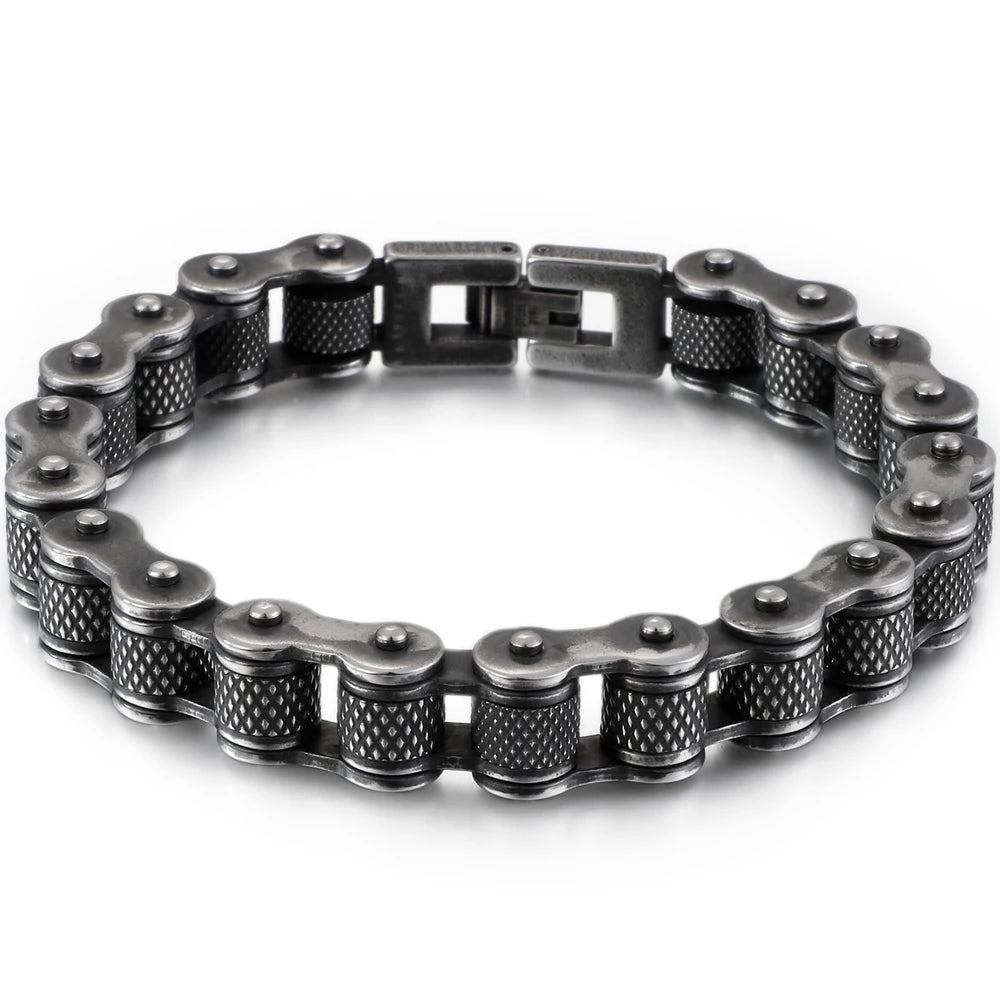 Punk Rock Bracelet for Man 11/13MM Men's Stainless Steel Motorcycle Chain Bracelets Biker Jewelry Hip Hop Charms for