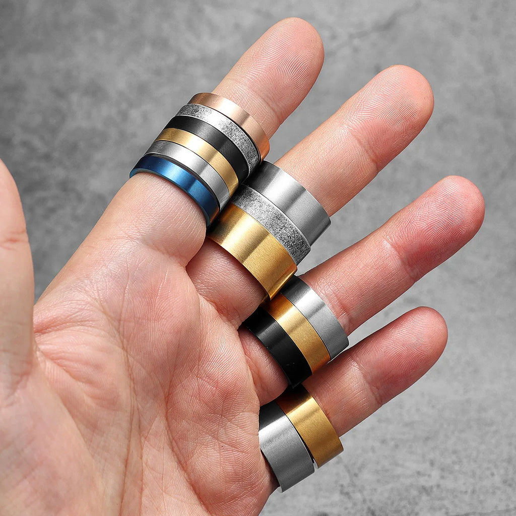 4mm 6mm 8mm 10mm Simple Round Stainless Steel Men Rings Punk Male Women Fashion Jewelry Creativity Gift