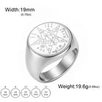 Tetragrammaton Pentacle Signet Ring — Stainless Steel