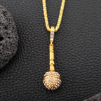 New Personality Gold-Plated Microphone Necklace Man Woman Hip Hop Rock-Encrusted Microphone Pendant Accessories Party