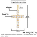 Iced Out Cross Pendant Necklace Stainless Steel CZ