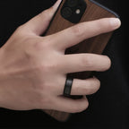 1Pcs European and American Punk Ring, Dark Plaid Snake Skin Texture Men's Ring, Trendy Hip-Hop Hand Accessory