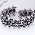 Gothic Men's Skull Heads Link Chain Bracelet for Man Punk Rock Stainless Steel Unique Masculine Skeleton Jewelry Gifts