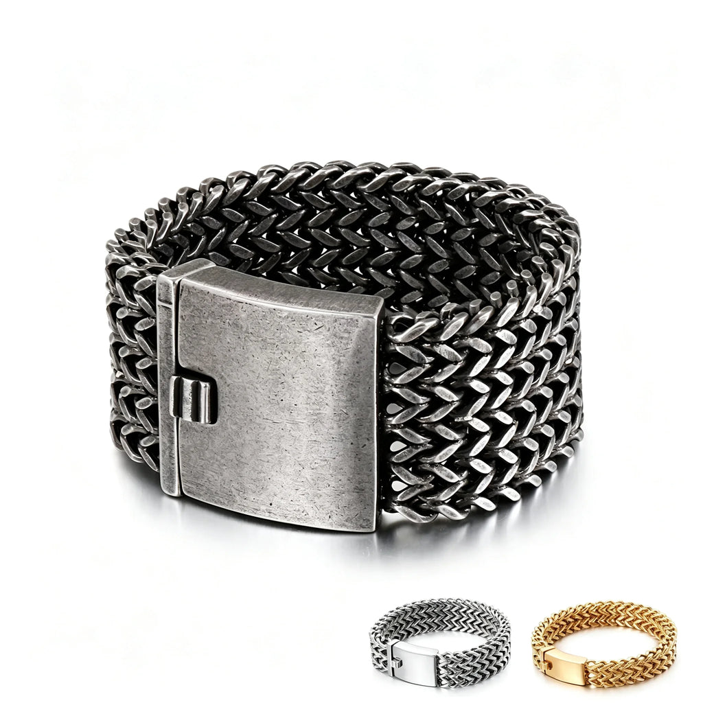 Mesh Link Bracelet, Multiple Widths — Stainless Steel