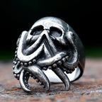 2024 New Goth Octopus Skull Ring Punk 316L Stainless Steel Seaman Rings Men Biker Jewelry Gift for Sailor