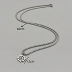 Long Feather Pendant Choker Necklace — Stainless Steel